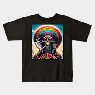 alien psychedelic Kids T-Shirt